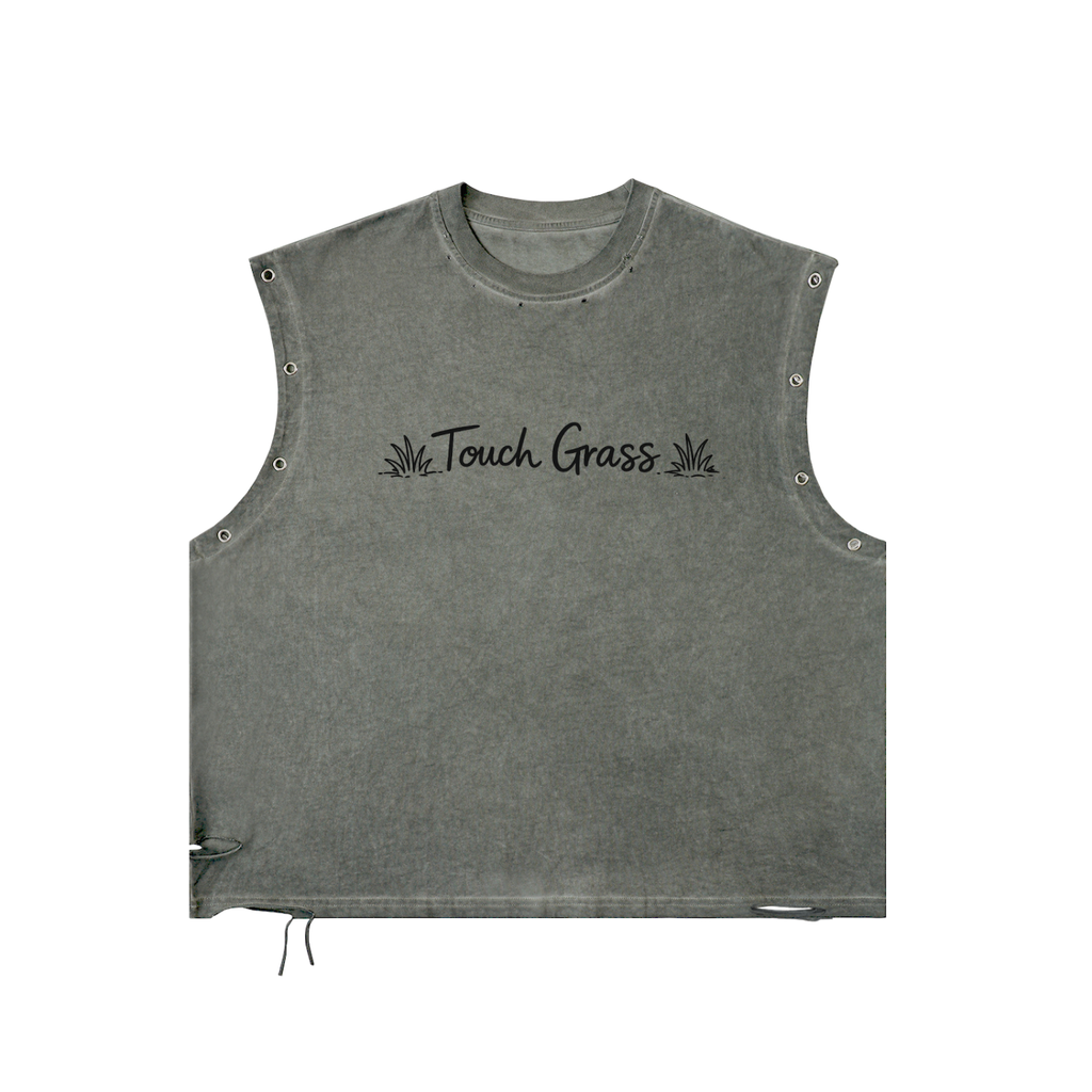 Dead Society Distressed Grommet Eyelet Tank Top
